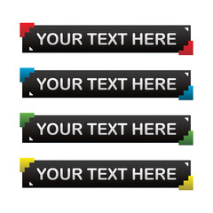 banner set, text box, title box, speech text, speech title, frame text, frame title, text border, title border