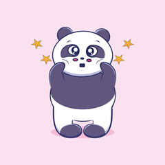 cute panda bear with a flower