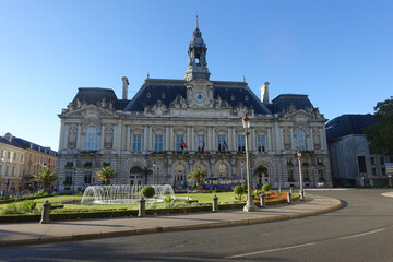 Fototapeta na wymiar Tours, France: July 2020: Hotel De Ville which is the Town Hall in the centre of the city of Tours