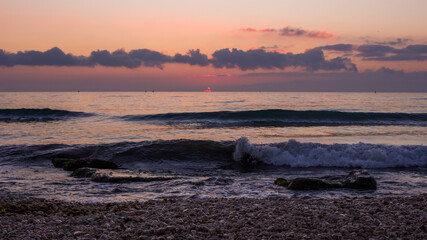 Sunrise over the Black Sea at Feodosia, Crimea.