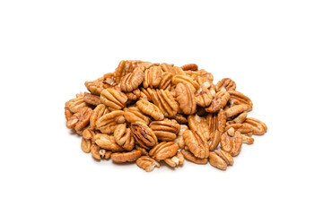 Pecan-nut isolated on white background.