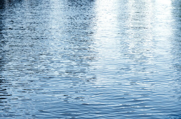 Water surface with ripples and sunlight reflections