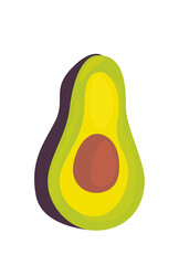 Isolated avocado fruit