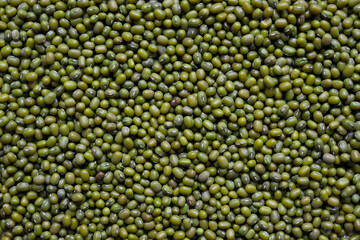 Mung bean background. Green bean mash texture. Legumes.