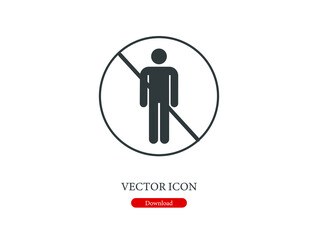 No man vector icon. Editable stroke. Symbol in Line Art Style for Design, Presentation, Website or Apps Elements, Logo. Pixel vector graphics - Vector