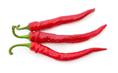 Three red peppers.