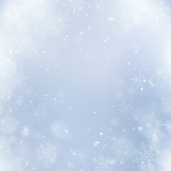 Abstract Christmas background with snowflakes. Elegant Winter background