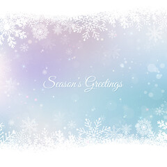 Abstract Christmas background with snowflakes. Blue Elegant Winter background