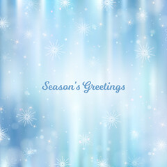 Abstract Christmas background with snowflakes. Blue Elegant Winter background