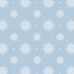 Blue snowflakes pattern. White snowflakes pattern on blue background