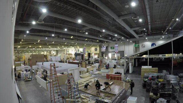 time lapse stage construction for public event