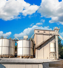 Silos in the fields of France