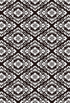 平安有職文様_唐花菱（からはなひし）02_壁紙・白黒