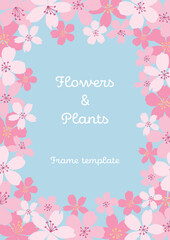 Fototapeta na wymiar Flowers and plants Frame template