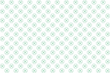 background of outlined green clover symbols of luck