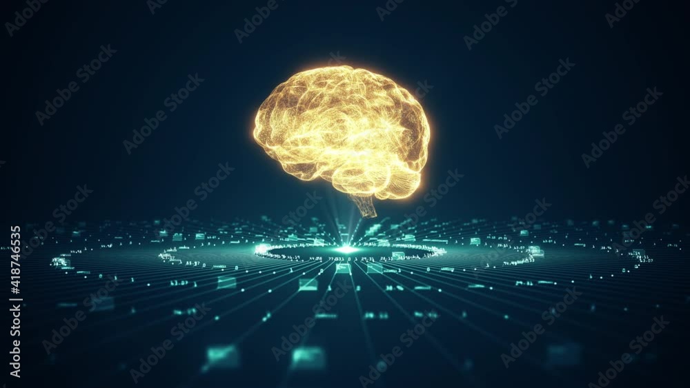 Poster artificial intelligence (ai). big data flow analysis, data mining, deep learning modern computer tec