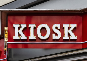 Fototapeta premium Kiosk Schild Werbung