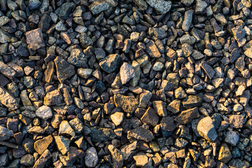 Crushed stone as a background