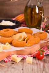 Fried cheese ring. 