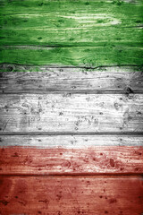 Italy Flag on wood background