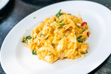 stir fried crab with curry sauce -Thai food.