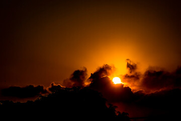 Por do sol nas nuvens  Rio de Janeiro Brasil