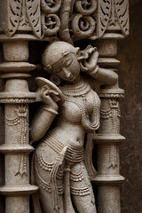 Fototapeta na wymiar hindu temple sculpture of indian god