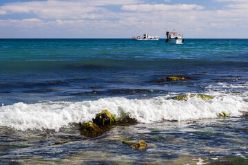 The Black Sea coast at Feodosia, Crimea.
