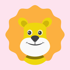 Cute Lion Face Emoticon Emoji Expression Illustration