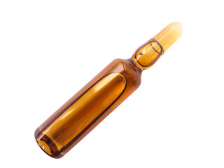 Medical ampoule isolated on white background. Covid-19 vaccine