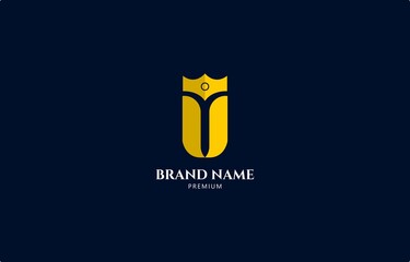 Luxury Letter U King Crown Logo Design Template Vector