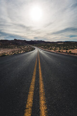 A road runs through it in the Valley of Fire State Park near Las Vegas Nevada