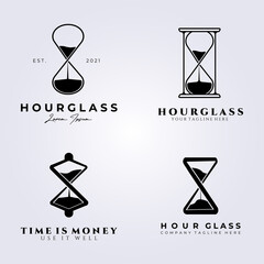 bundle hourglass set logo vector illustration design