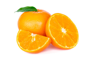 Fresh orange isolated on white background