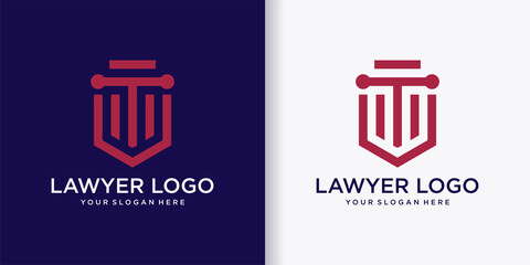 Law logo vector template illustration design with creative inspiration concept