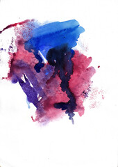 abstract watercolor background. colored spots, blots, streaks, splashes. paint texture