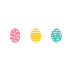 Easter eggs on white background