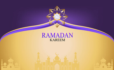 Gold Ramadan Kareem Vector for Wishing for Islamic festival.