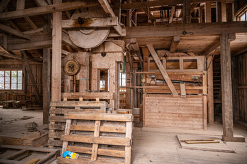 Fototapeta na wymiar Inside of old mill