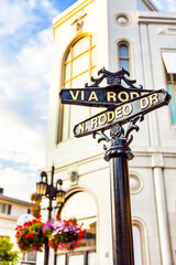 The famous Rodeo Drive in Los Angeles, California. Street for shopping and fashion.