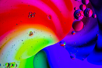 Abstract colorful Oil Bubbles macro.