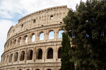 Fototapeta premium Close up view of Colosseum in Rome, Italy.