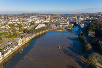 Aerial photograph taken near Truro, Cornwall, England