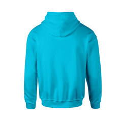 Advertise your logo or design ideas with this Back View Luxurious Men Hoodie Mockup In Blue Atoll...