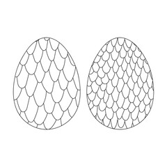 Coloring book. Happy Easter. animal print snake skin, Hand-drawn cartoon doodle illustration.