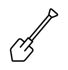 Black garden shovel, icon, vector.