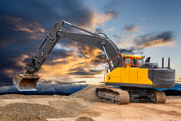 Bagger auf Baustelle