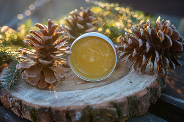 home made organic natural spruce pine tree resin  oitnment salve cream 