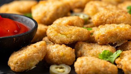 Crispy Jalapeno Popper with creamy cheese battered party food bites