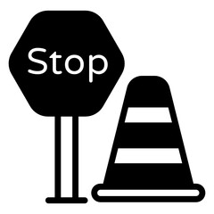 
Trendy icon of road cone, editable vector 

